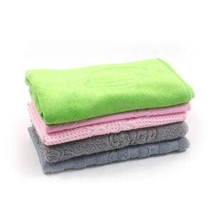 Microfiber with embossing